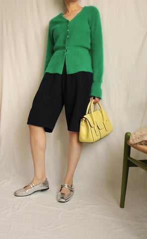 Vintage Bottega Green angora cardigan