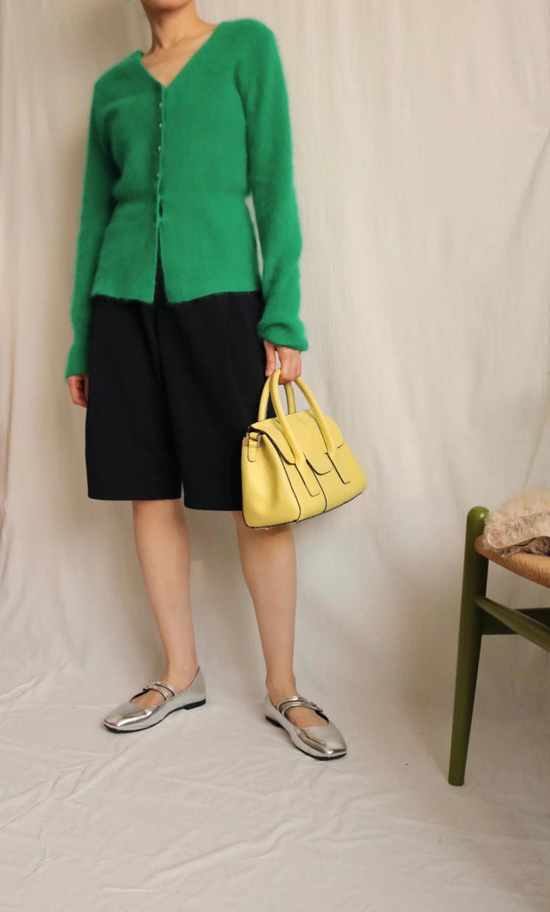 Vintage Bottega Green angora cardigan