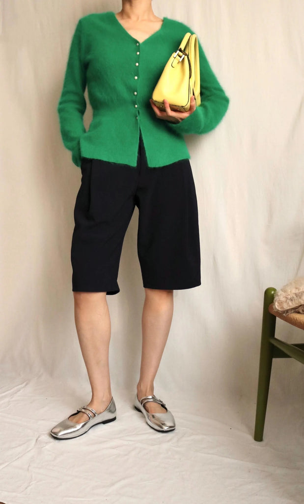 Vintage Bottega Green angora cardigan