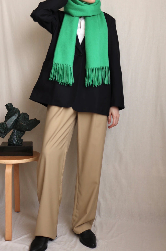 Lambswool scarf -  Bottega Green