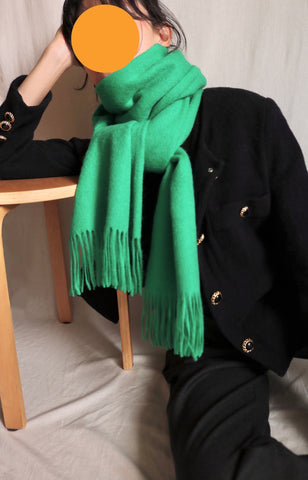 Lambswool scarf -  Bottega Green