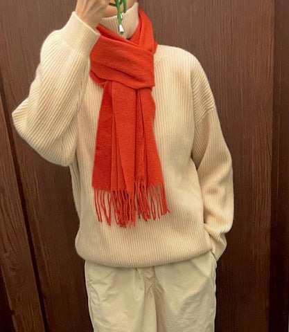 Lambswool scarf- scarlet red