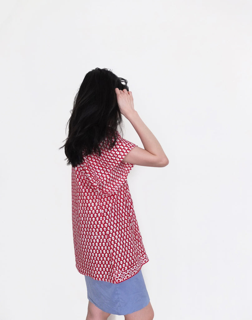 Pescara blouse {Made in India, using block-printed fabric}-sold out