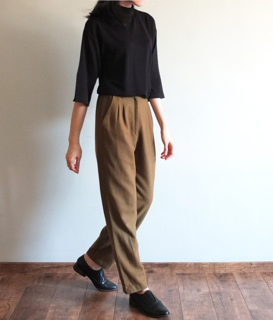 Gare trousers {Made with robust 60% wool blend fabric}-sold out