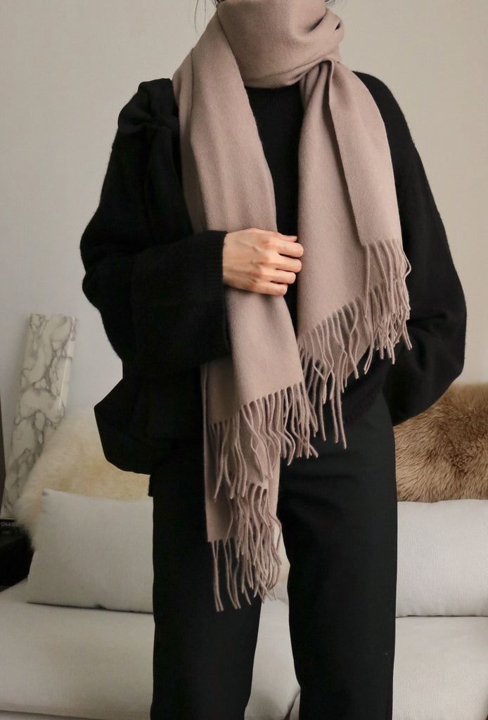 Lambswool scarf -Taupe {more colours available}