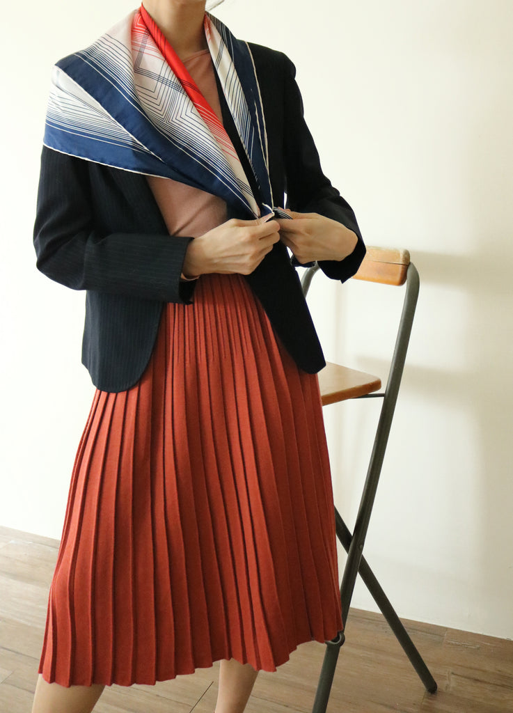 TRICOLOR SCARF (BRAND:ELIZABETH ROMA, European vintage)-sold out