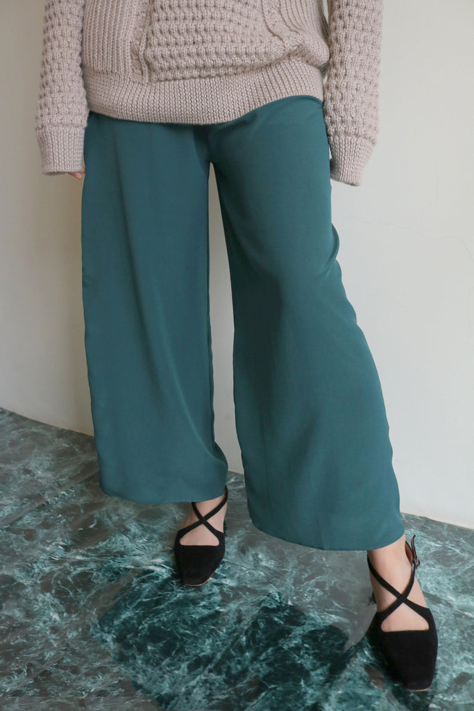 Teal culottes -100% silk-sold out